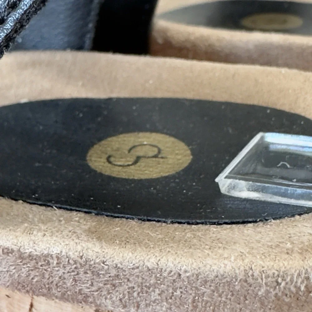 Dress‎ Barn Cork Wedge Heels Espadrilles Black TINA Womens Size 8 Worn1 Sandals